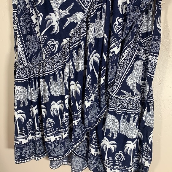 ForeMode Boho Hippie Asymmetric Hem Maxi Long Skirt Elephant - One Size - Blue - Picture 3 of 5